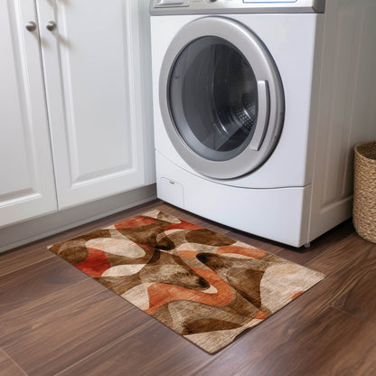 Machine Washable Indoor/ Outdoor Modern Chantille Rug