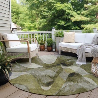 Machine Washable Indoor/ Outdoor Modern Chantille Rug