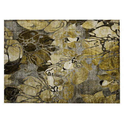 Machine Washable Indoor/ Outdoor Modern Floral Chantille Rug