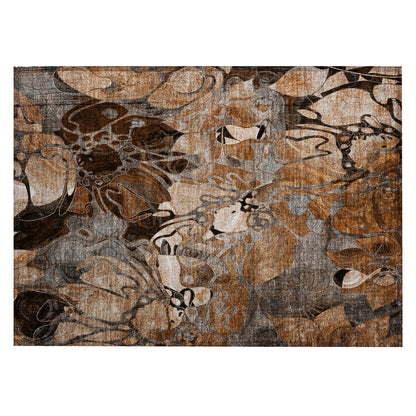 Machine Washable Indoor/ Outdoor Modern Floral Chantille Rug