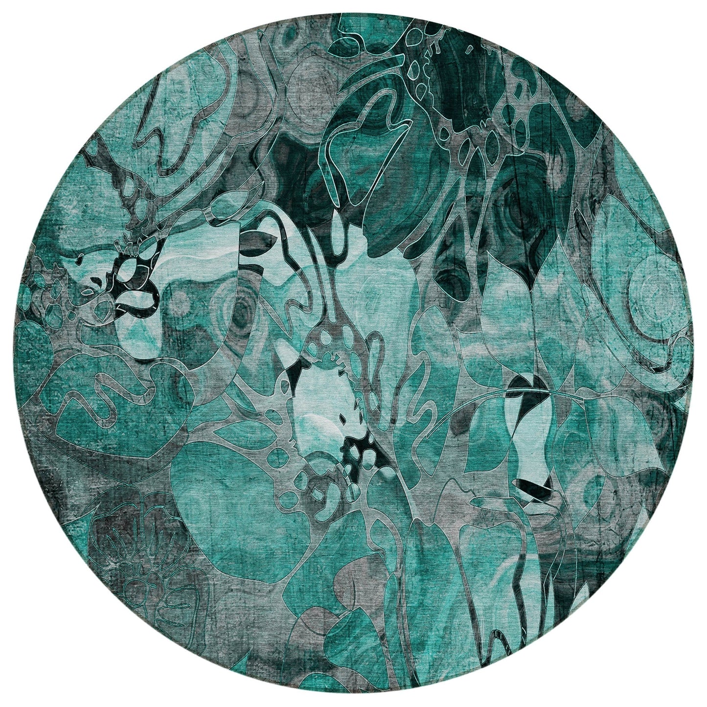 Machine Washable Indoor/ Outdoor Modern Floral Chantille Rug