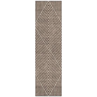 Machine Washable Indoor/ Outdoor Modern Geo Chantille Rug