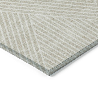 Machine Washable Indoor/ Outdoor Modern Geo Chantille Rug
