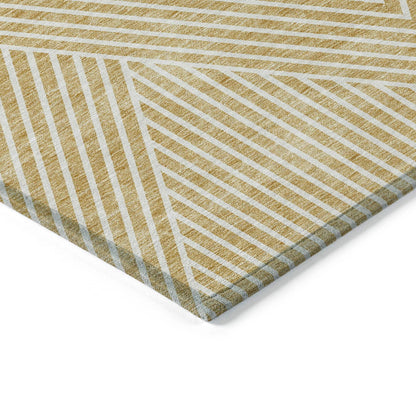 Machine Washable Indoor/ Outdoor Modern Geo Chantille Rug