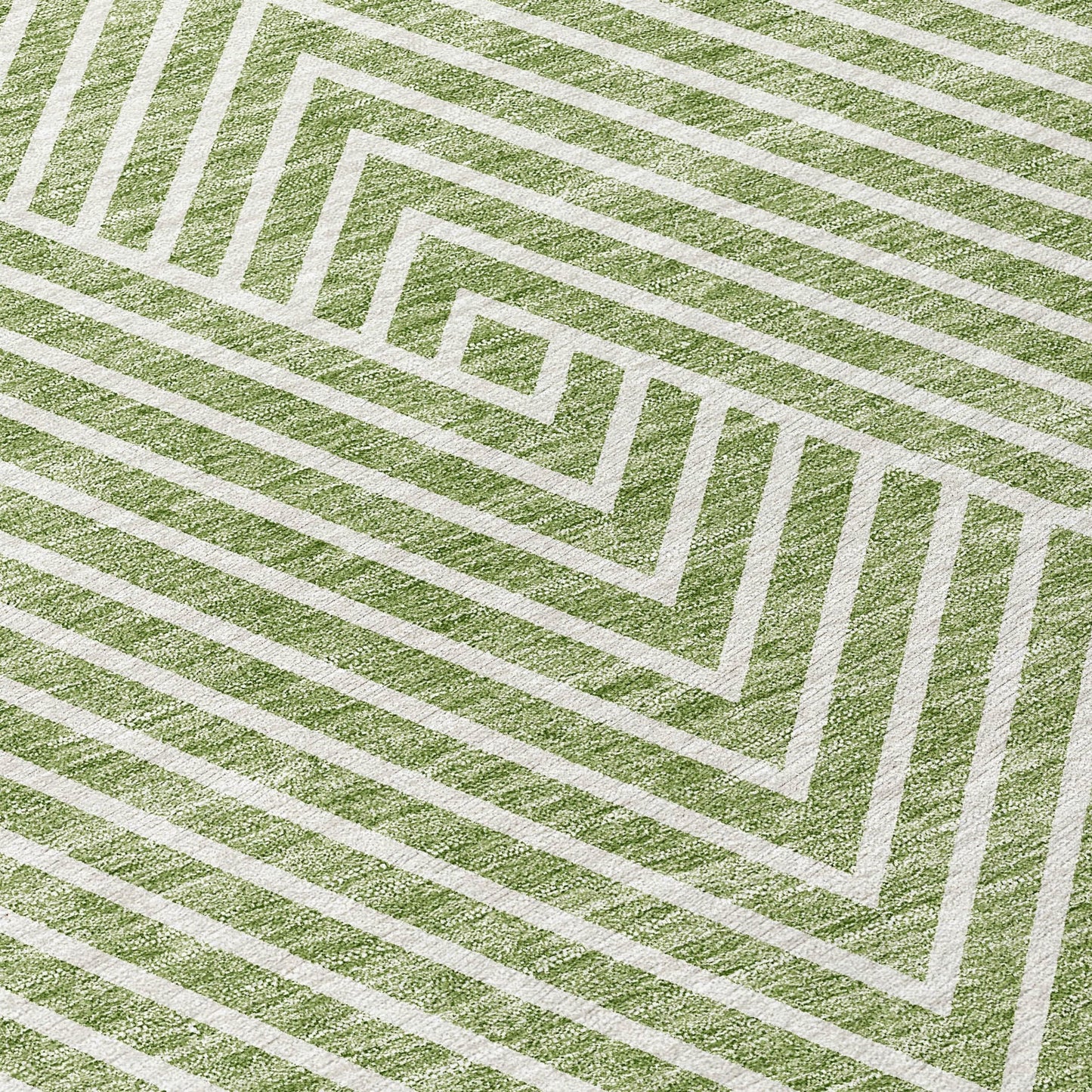 Machine Washable Indoor/ Outdoor Modern Geo Chantille Rug