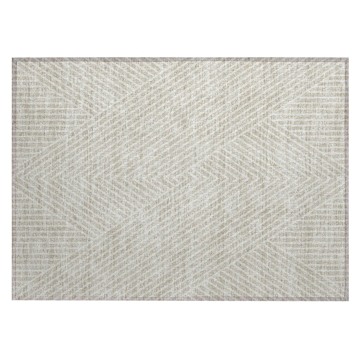 Machine Washable Indoor/ Outdoor Modern Geo Chantille Rug