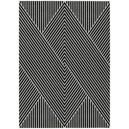 Machine Washable Indoor/ Outdoor Modern Geo Chantille Rug
