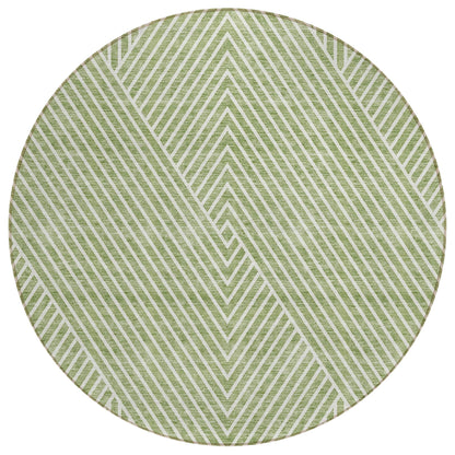 Machine Washable Indoor/ Outdoor Modern Geo Chantille Rug