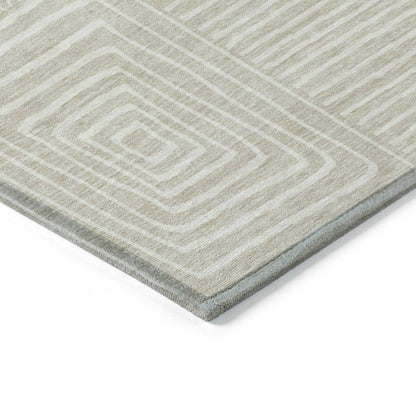 Machine Washable Indoor/ Outdoor Modern Mosaic Chantille Rug