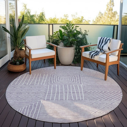Machine Washable Indoor/ Outdoor Modern Mosaic Chantille Rug