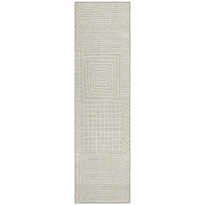 Machine Washable Indoor/ Outdoor Modern Mosaic Chantille Rug