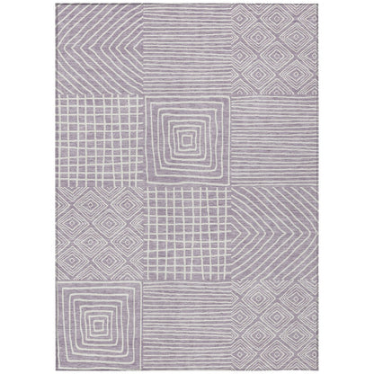 Machine Washable Indoor/ Outdoor Modern Mosaic Chantille Rug