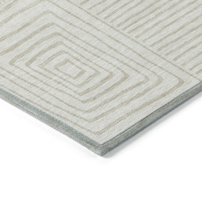 Machine Washable Indoor/ Outdoor Modern Mosaic Chantille Rug