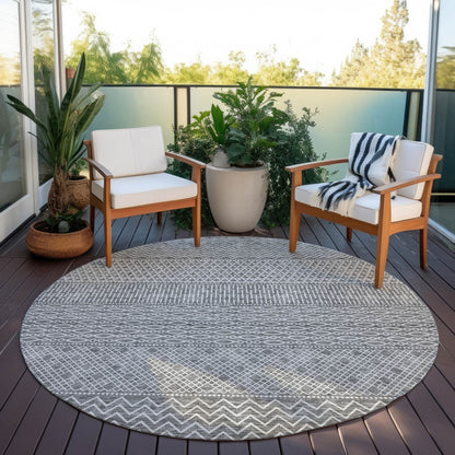 Machine Washable Indoor/ Outdoor Modern Stripes Chantille Rug