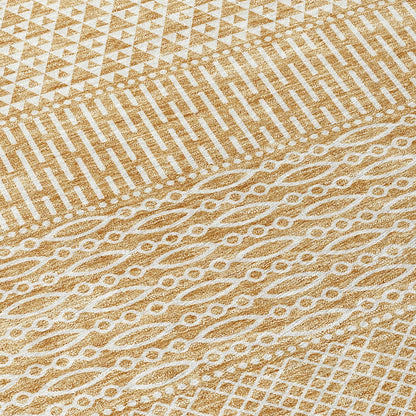 Machine Washable Indoor/ Outdoor Modern Stripes Chantille Rug