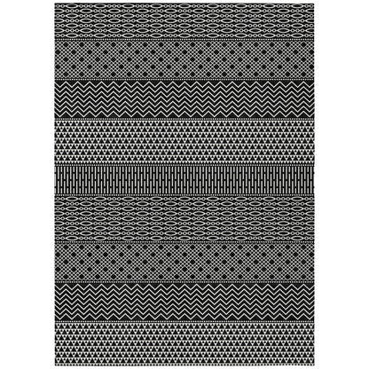 Machine Washable Indoor/ Outdoor Modern Stripes Chantille Rug