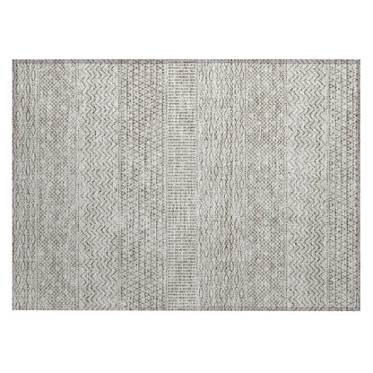 Machine Washable Indoor/ Outdoor Modern Stripes Chantille Rug
