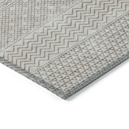 Machine Washable Indoor/ Outdoor Modern Stripes Chantille Rug