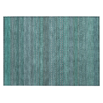 Machine Washable Indoor/ Outdoor Moroccan Stripes Chantille Rug