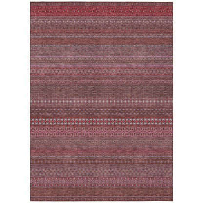 Machine Washable Indoor/ Outdoor Moroccan Stripes Chantille Rug