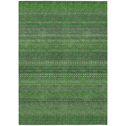 Machine Washable Indoor/ Outdoor Moroccan Stripes Chantille Rug