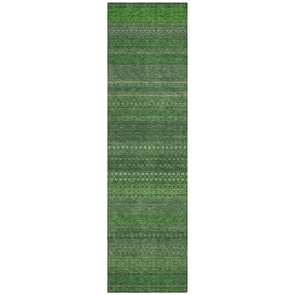 Machine Washable Indoor/ Outdoor Moroccan Stripes Chantille Rug