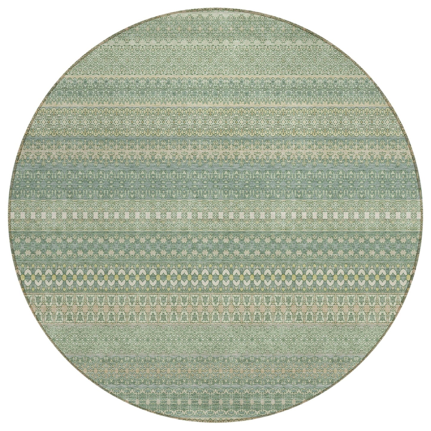 Machine Washable Indoor/ Outdoor Moroccan Stripes Chantille Rug
