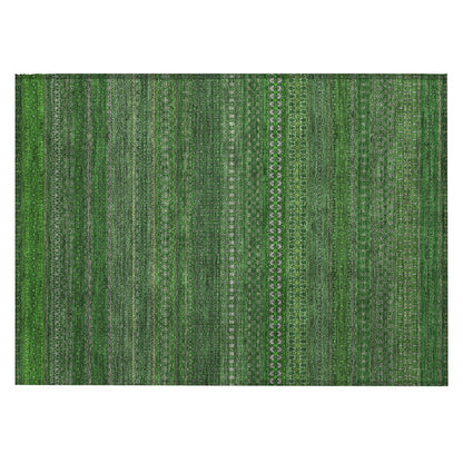 Machine Washable Indoor/ Outdoor Moroccan Stripes Chantille Rug