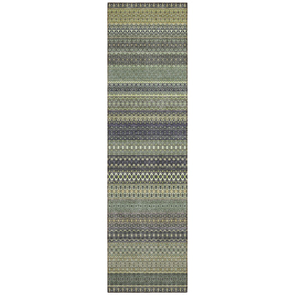Machine Washable Indoor/ Outdoor Moroccan Stripes Chantille Rug