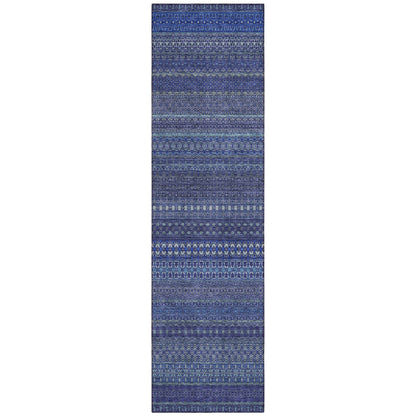 Machine Washable Indoor/ Outdoor Moroccan Stripes Chantille Rug