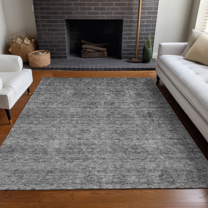 Machine Washable Indoor/ Outdoor Ombre Damask Chantille Rug