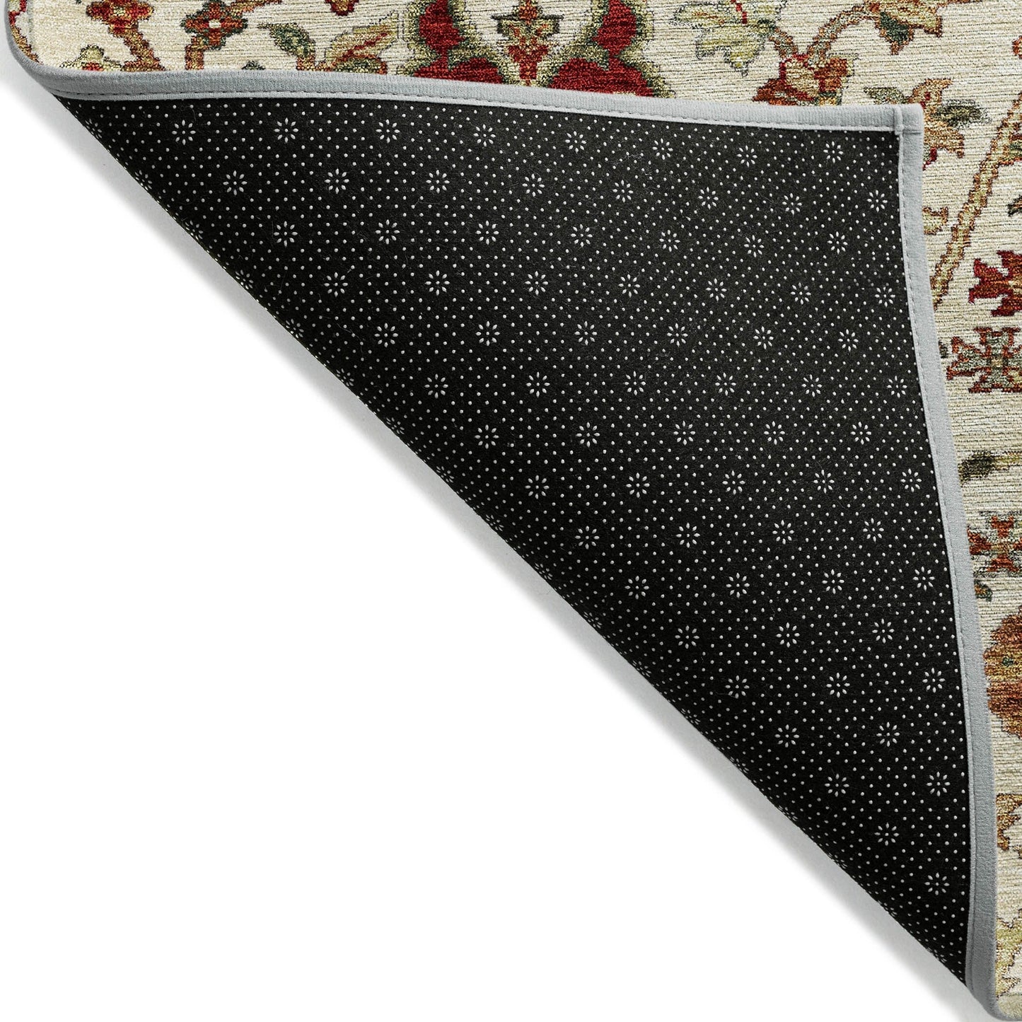 Machine Washable Indoor/ Outdoor Traditional Kashan Chantille Rug