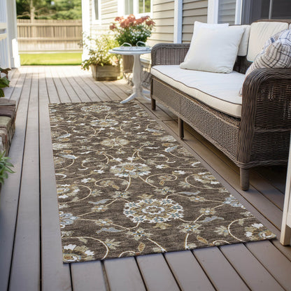 Machine Washable Indoor/ Outdoor Traditional KashanChantille Rug