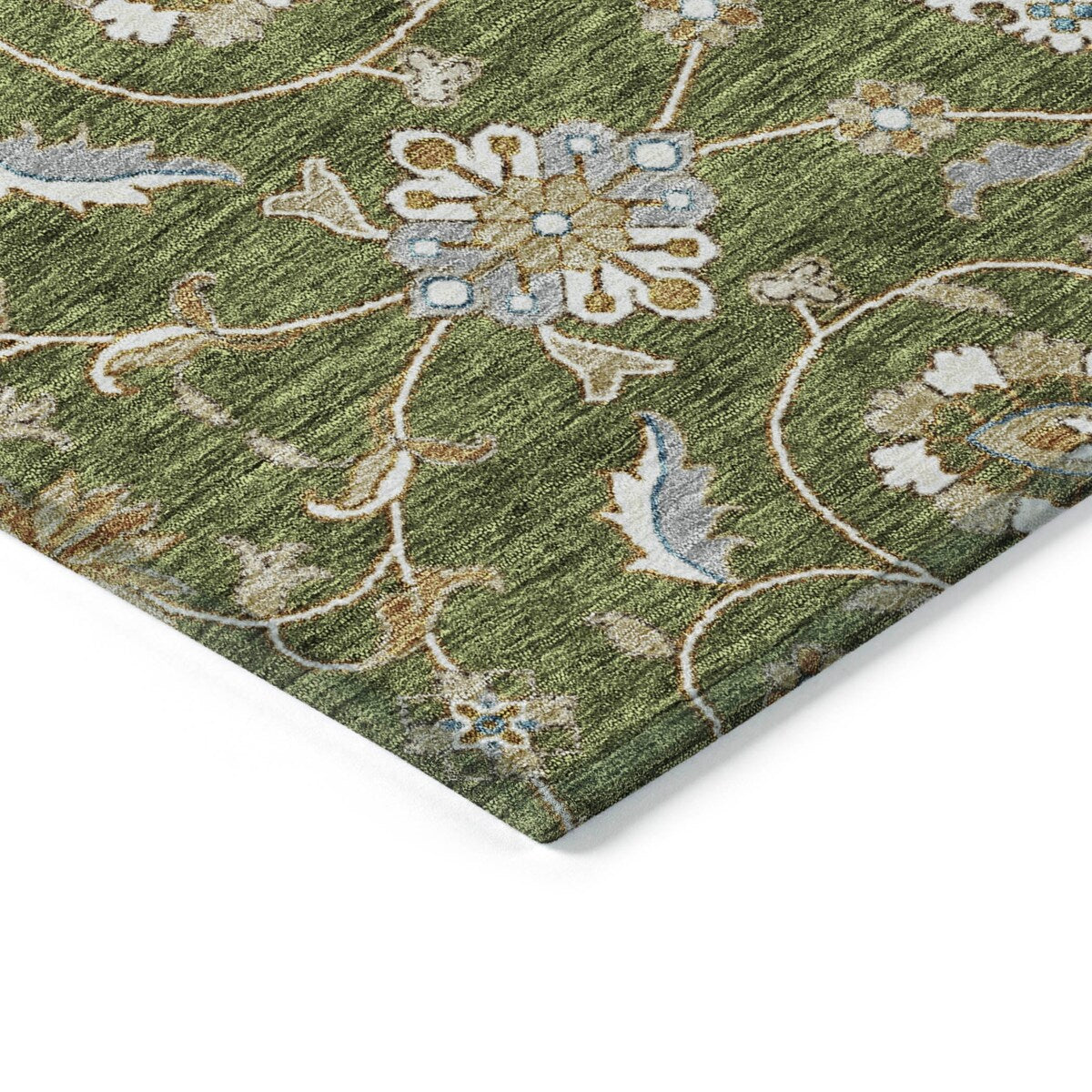 Machine Washable Indoor/ Outdoor Traditional KashanChantille Rug