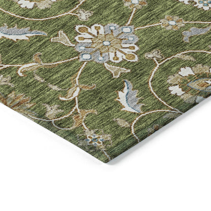 Machine Washable Indoor/ Outdoor Traditional KashanChantille Rug