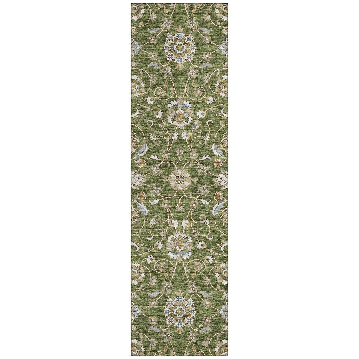 Machine Washable Indoor/ Outdoor Traditional KashanChantille Rug