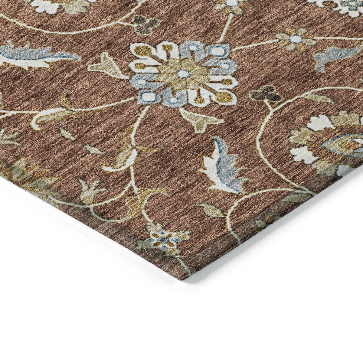 Machine Washable Indoor/ Outdoor Traditional KashanChantille Rug