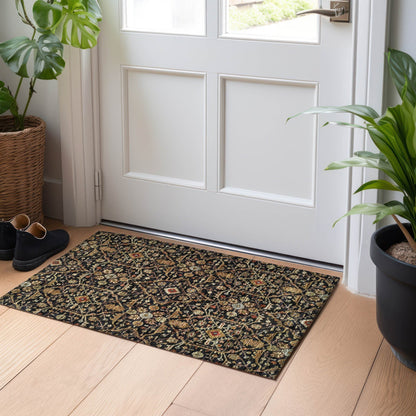 Machine Washable Indoor/ Outdoor Traditional Persian Chantille Rug