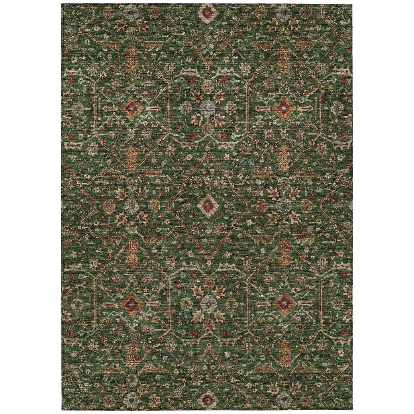 Machine Washable Indoor/ Outdoor Traditional Persian Chantille Rug