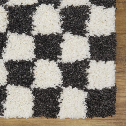 Mackie Checkered Shag Area Rug