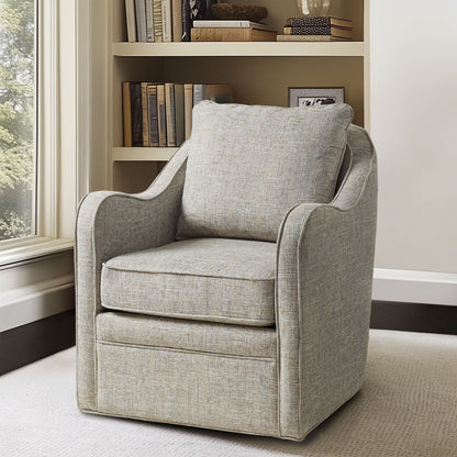 Madison Park Betty Upholstered Swivel Curved Armchair