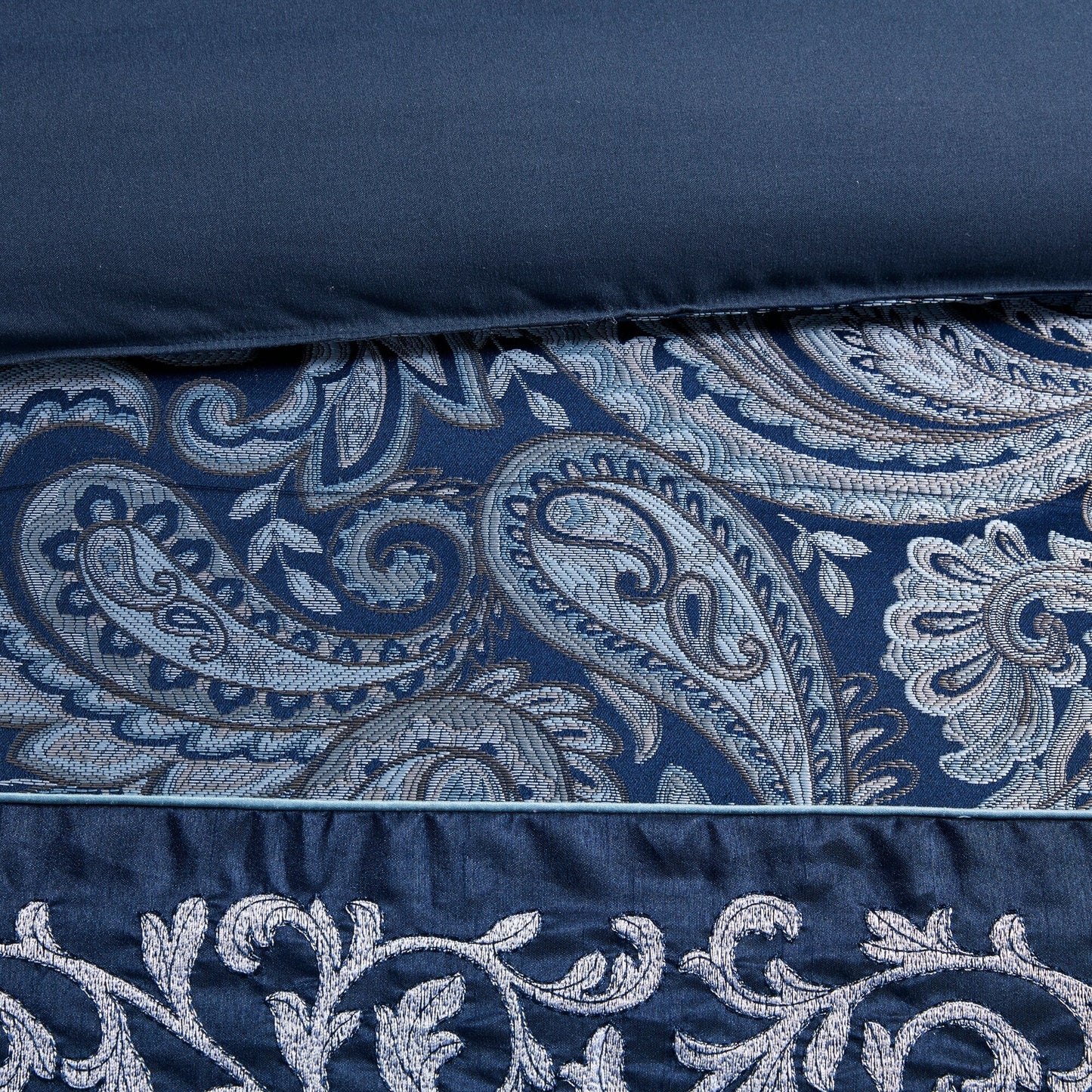Madison Park Elaine Navy 7 Piece Jacquard Comforter Set