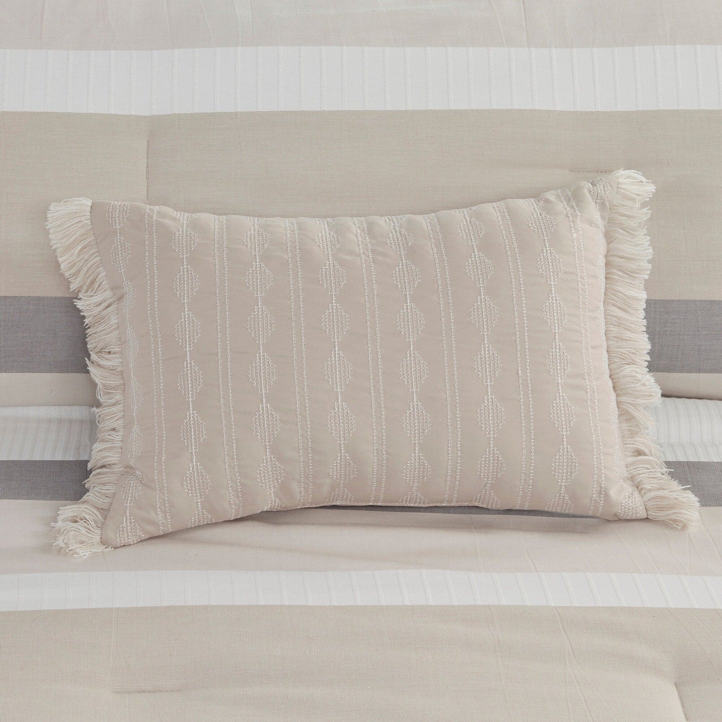 Madison Park Levi Blue/ Natural 5 Piece Jacquard Comforter Set