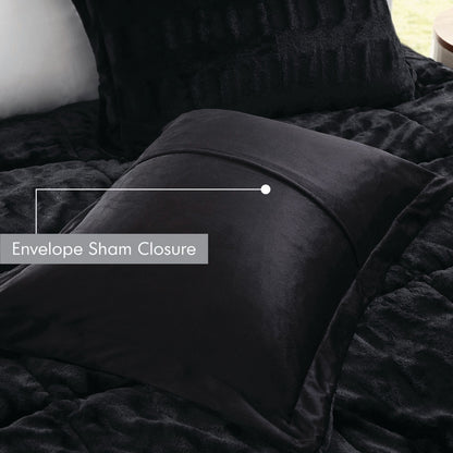 Madison Park Margot Back Print Long Fur Comforter Set