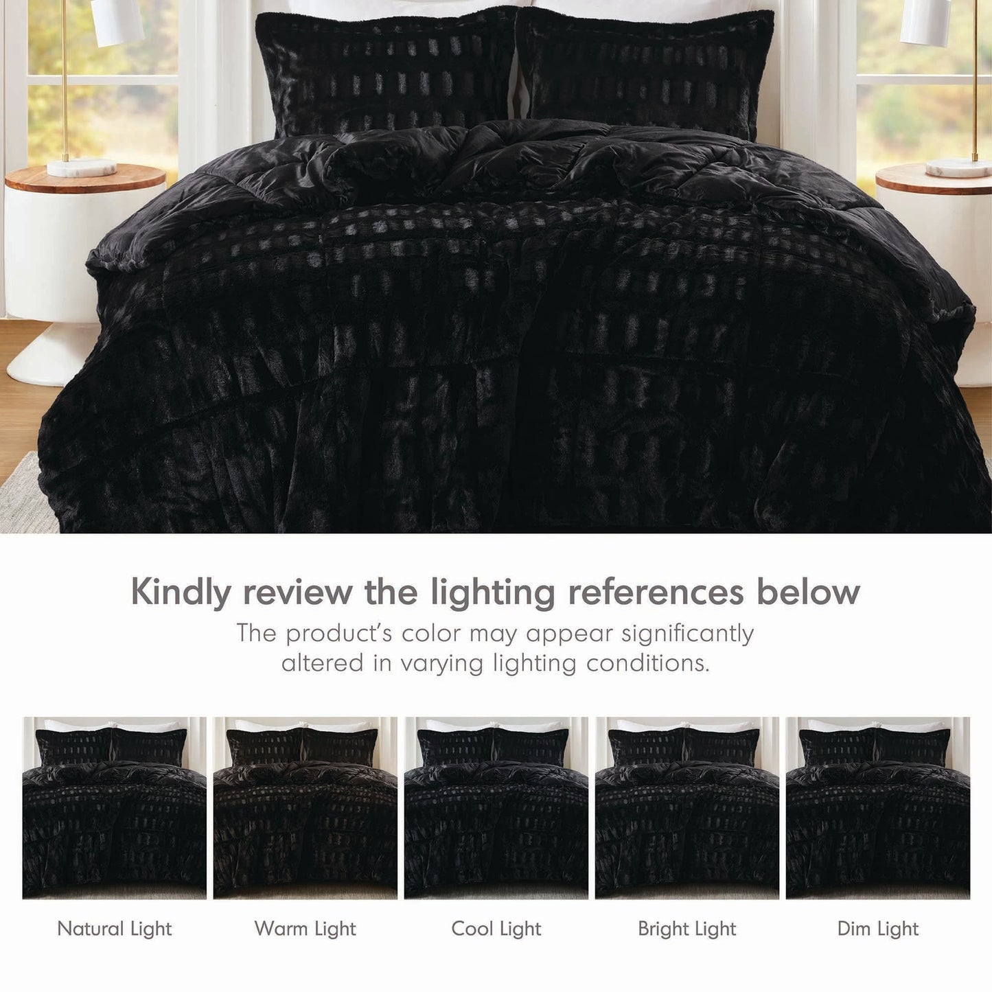 Madison Park Margot Back Print Long Fur Comforter Set