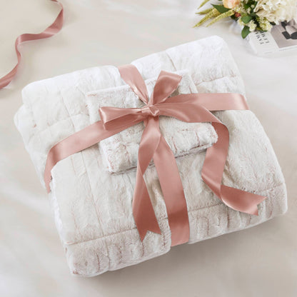 Madison Park Margot Back Print Long Fur Comforter Set