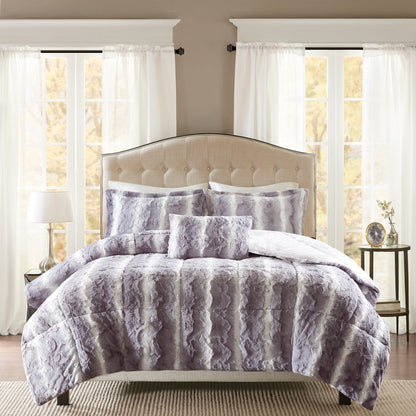 Madison Park Marselle Faux Fur Comforter Set