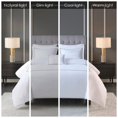 Parure de lit Madison Park Signature 500 fils au pouce carré, 100 % satin de coton brodé, collection de luxe