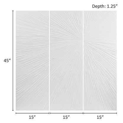 Ensemble de 3 triptyques muraux en résine dimensionnelle peints à la main Madison Park Signature Sunburst