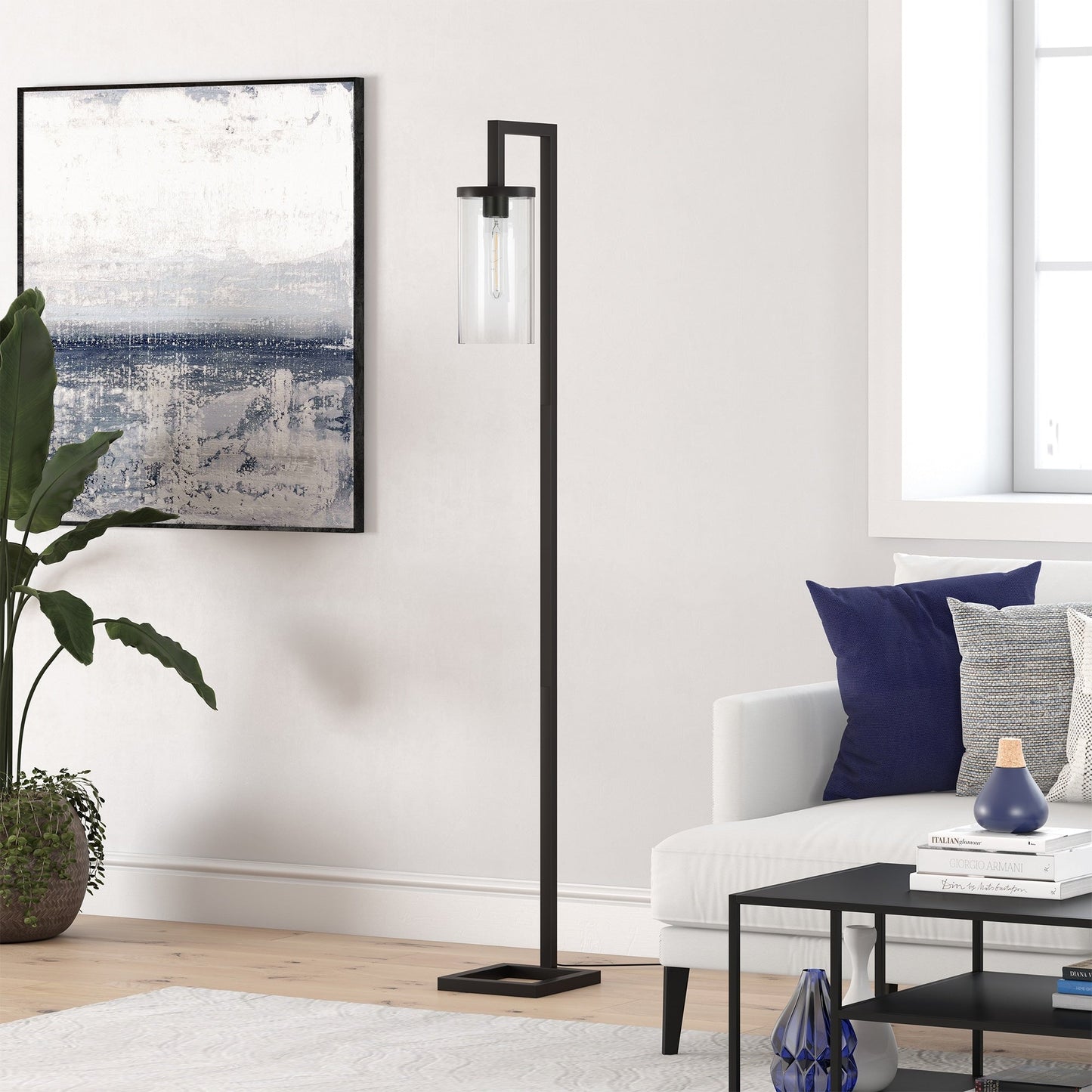 Malva 67.75 Tall Floor Lamp with Glass Shade - 11 Wide
